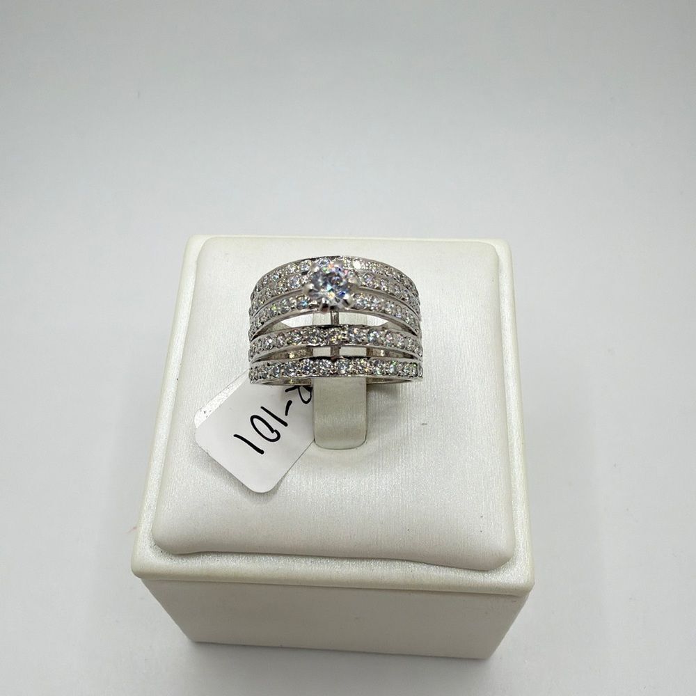 NWOT One-of-a-Kind cz diamond multi band ring in sterling‎ silver!